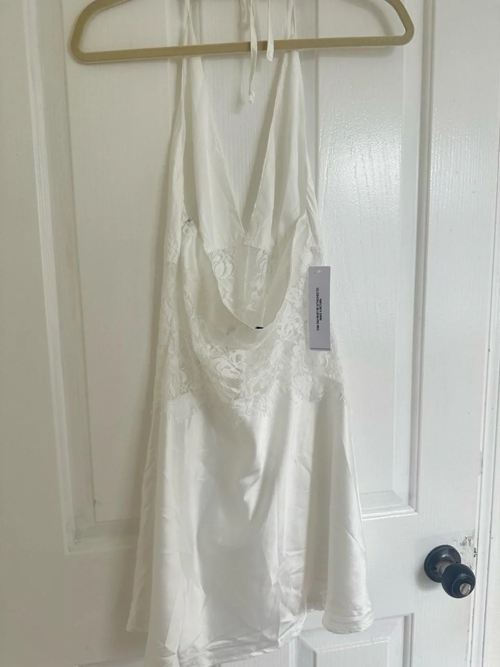 Princess Polly White Lace Halter Mini Dress